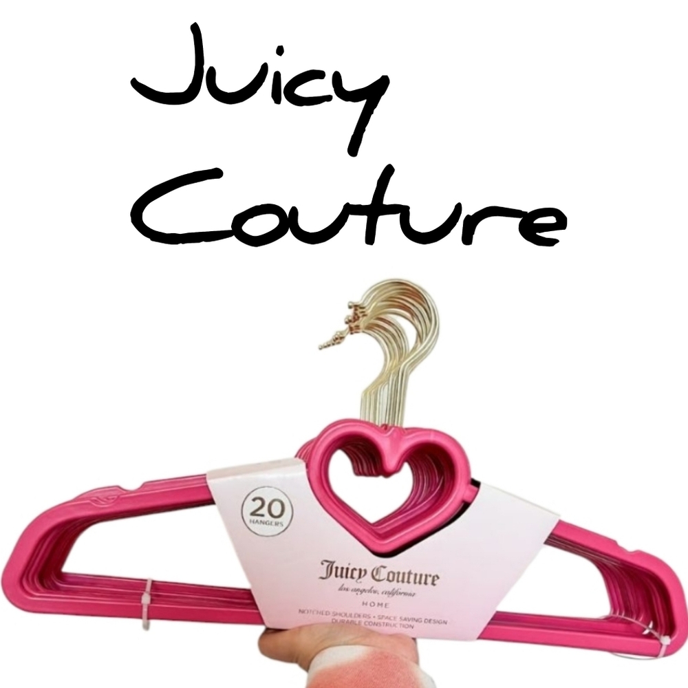 Juicy Couture Vibrant Pink Heart Hangers - Set Of 20